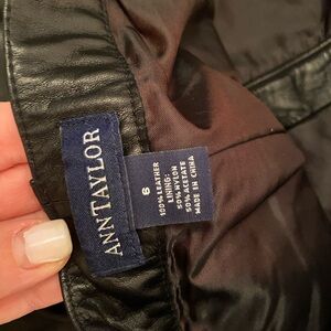 Black leather trouser pants